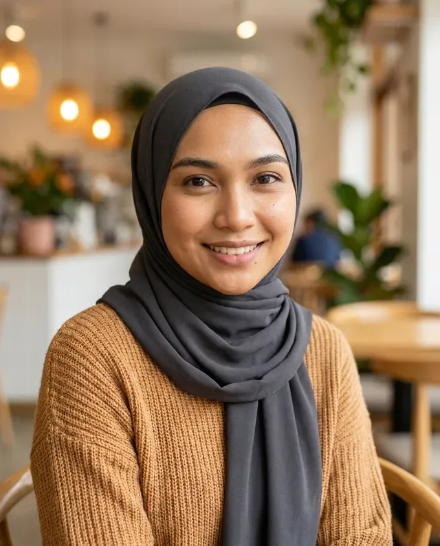 Farah, a Malay presenter based in Malaysia