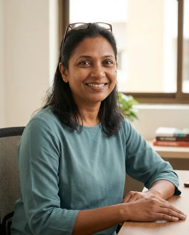 Kavitha, a Indian presenter based in Singapore