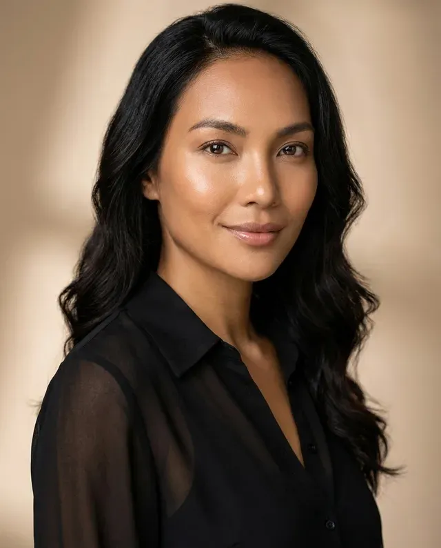 Nadia, a Eurasian presenter based in Singapore
